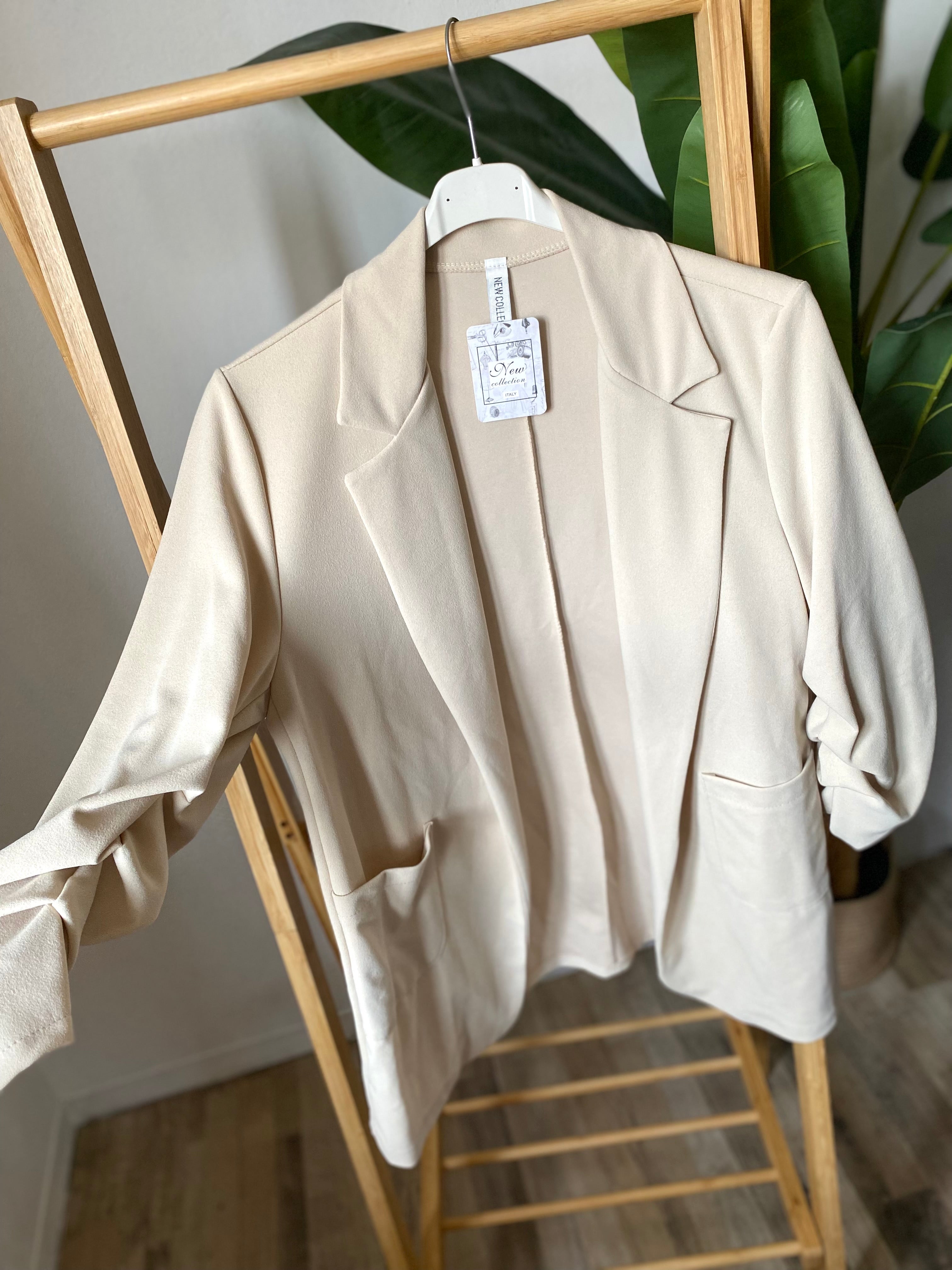 Blazer maniche 3/4 arricciate