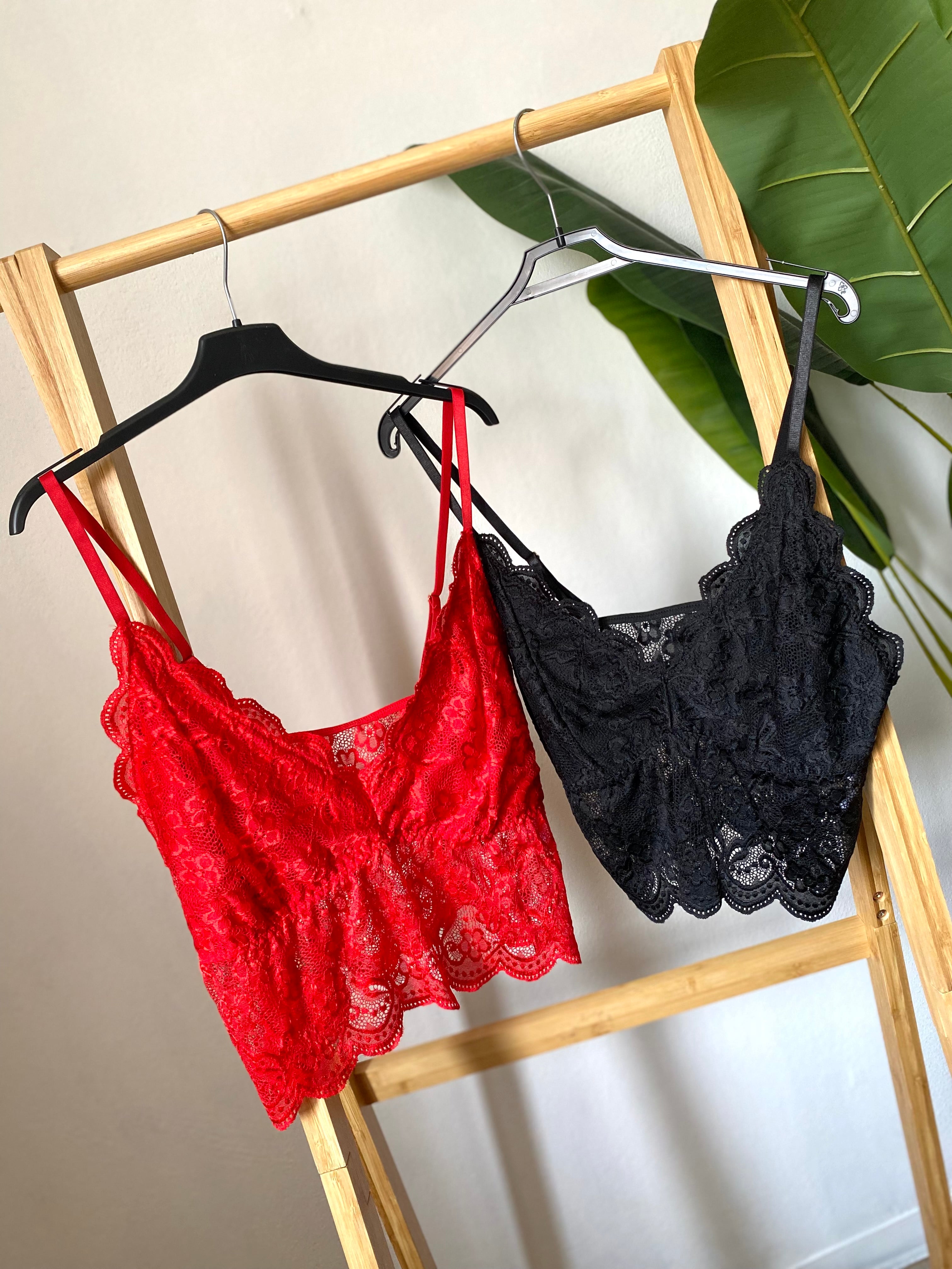 Top bralette pizzo taglia comoda