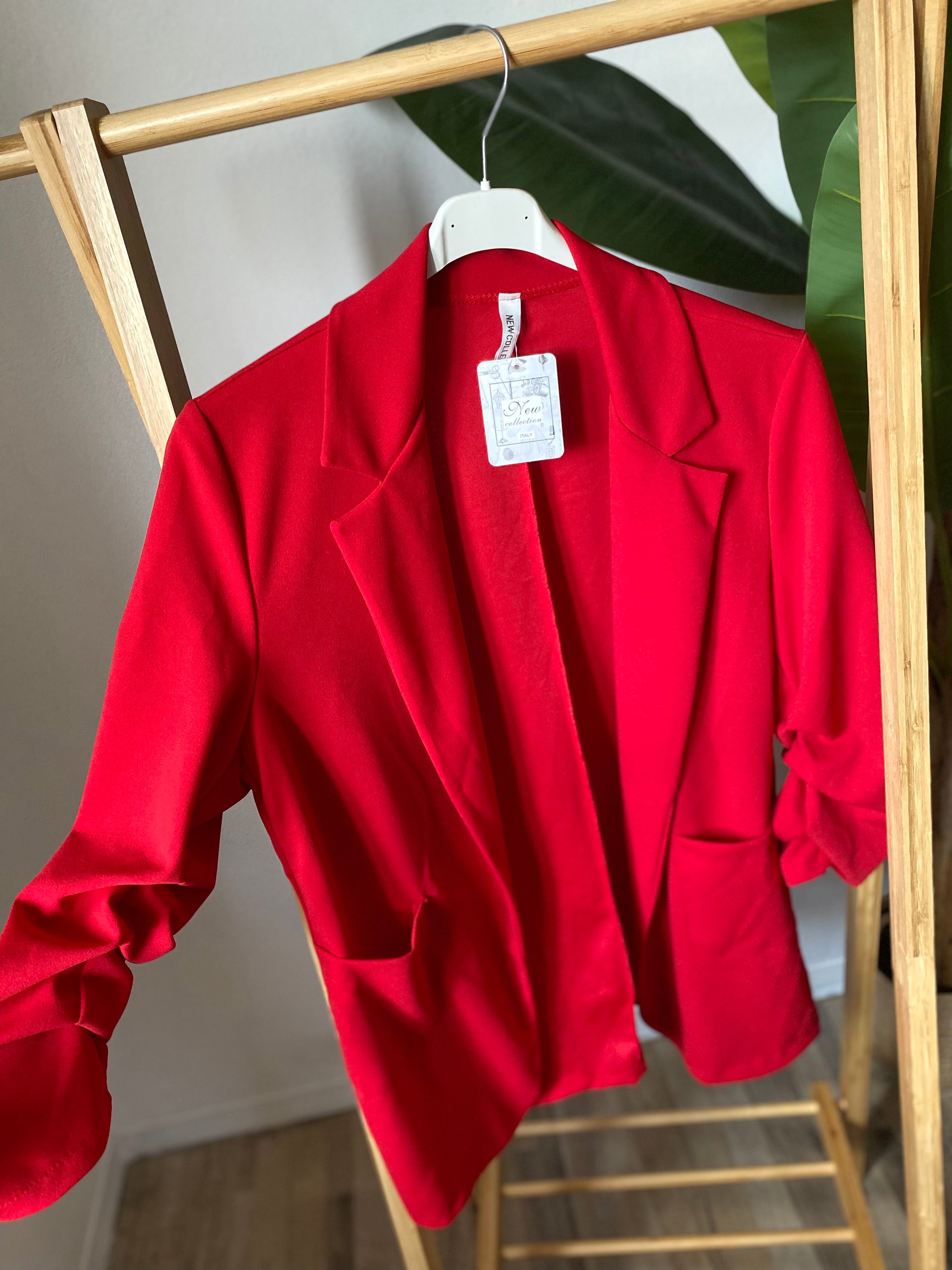 Blazer maniche 3/4 arricciate