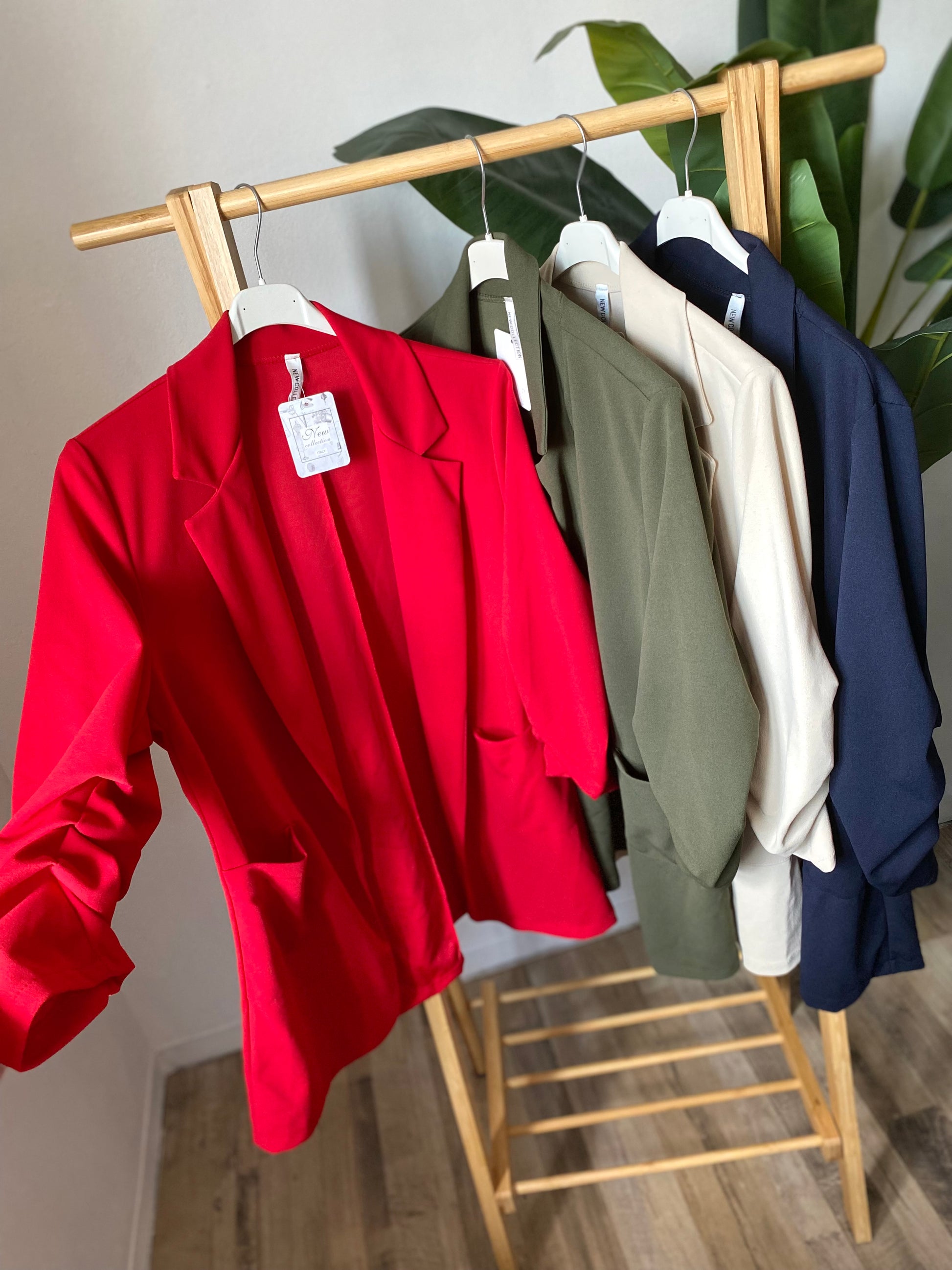 Blazer maniche 3/4 arricciate