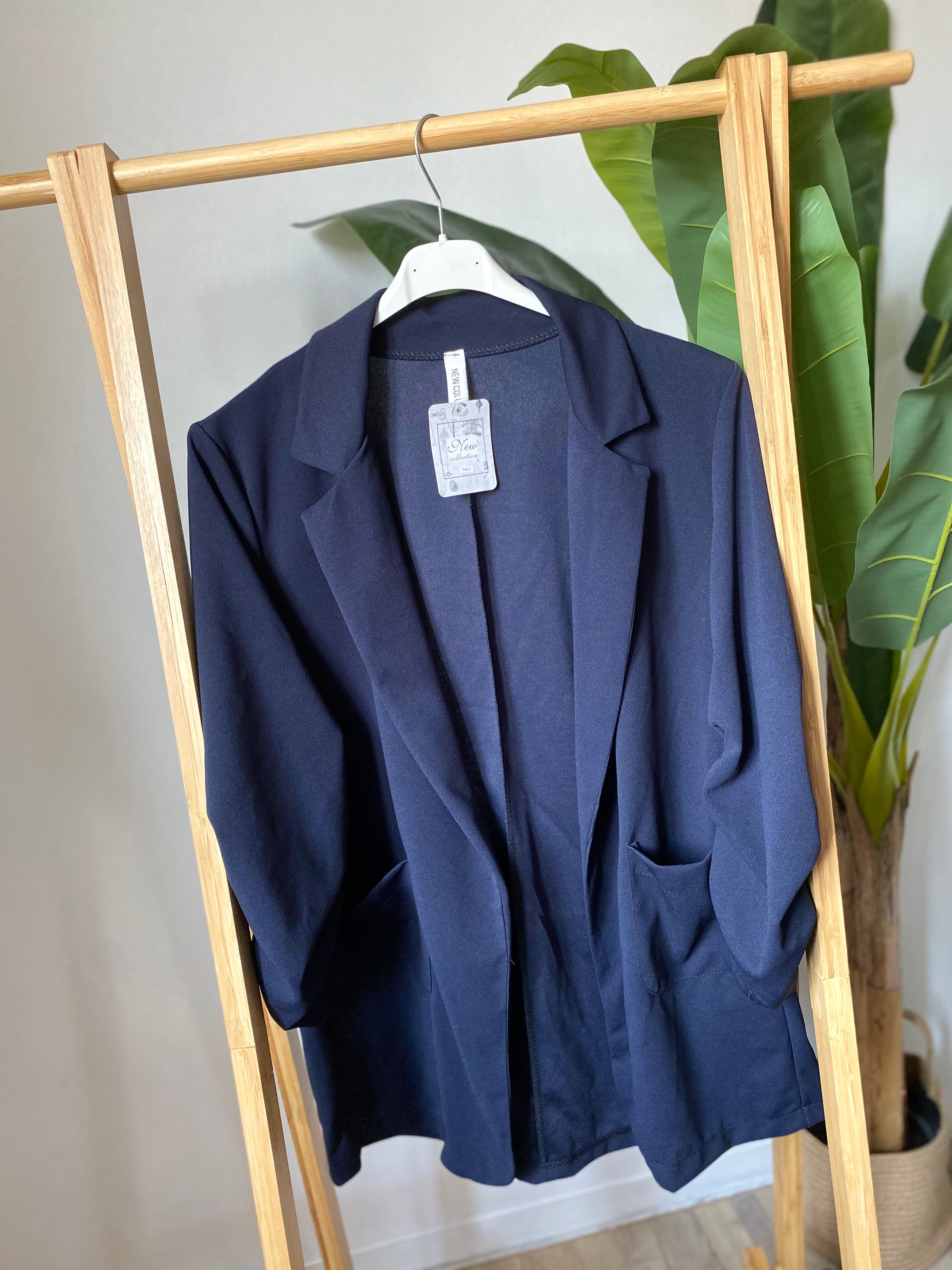 Blazer maniche 3/4 arricciate