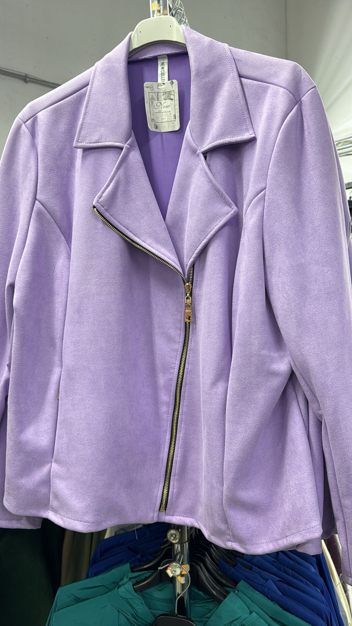 Giacca ecopelle scamosciata curvy