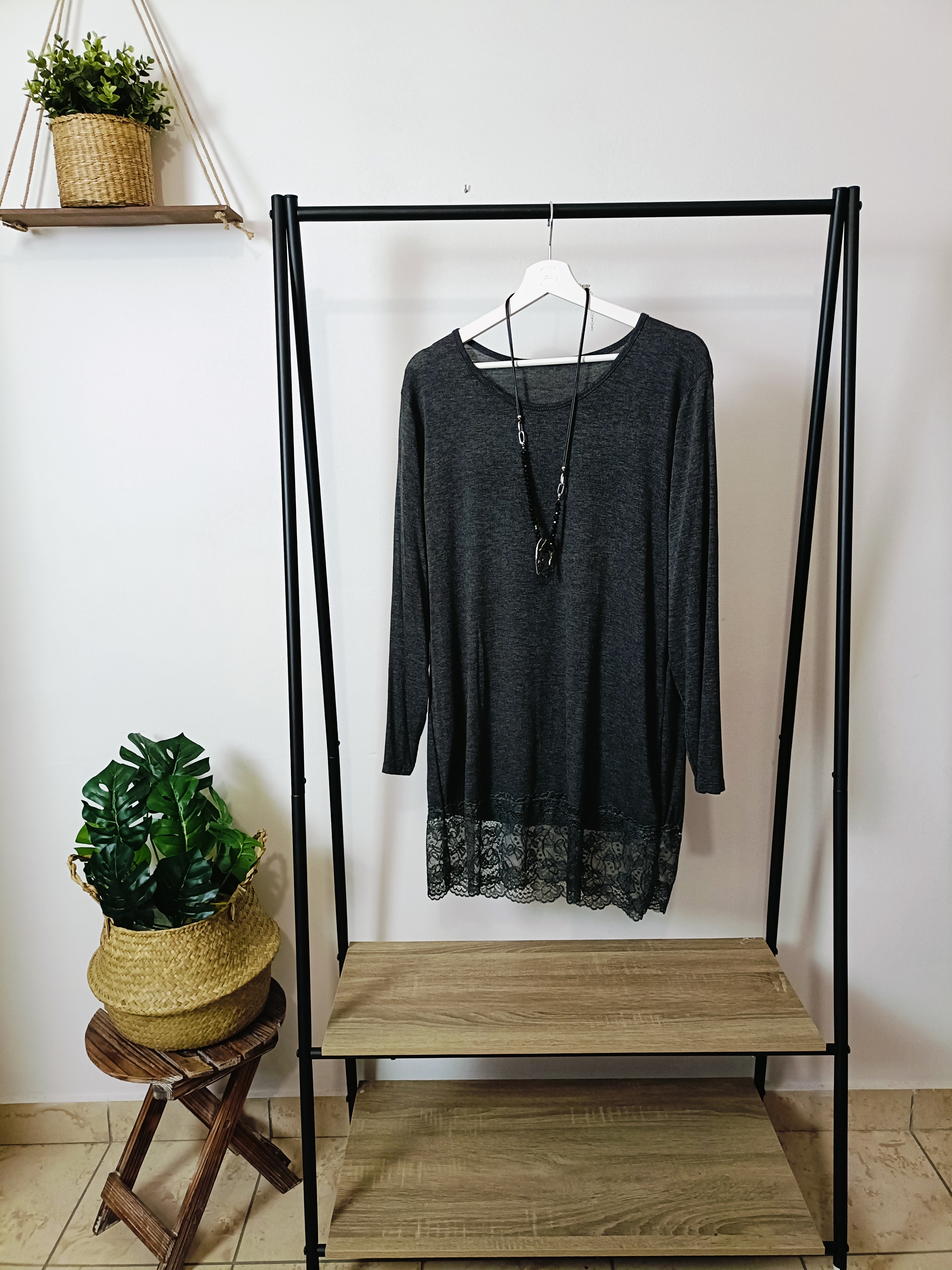 Maxi Maglia Pizzo manica lunga