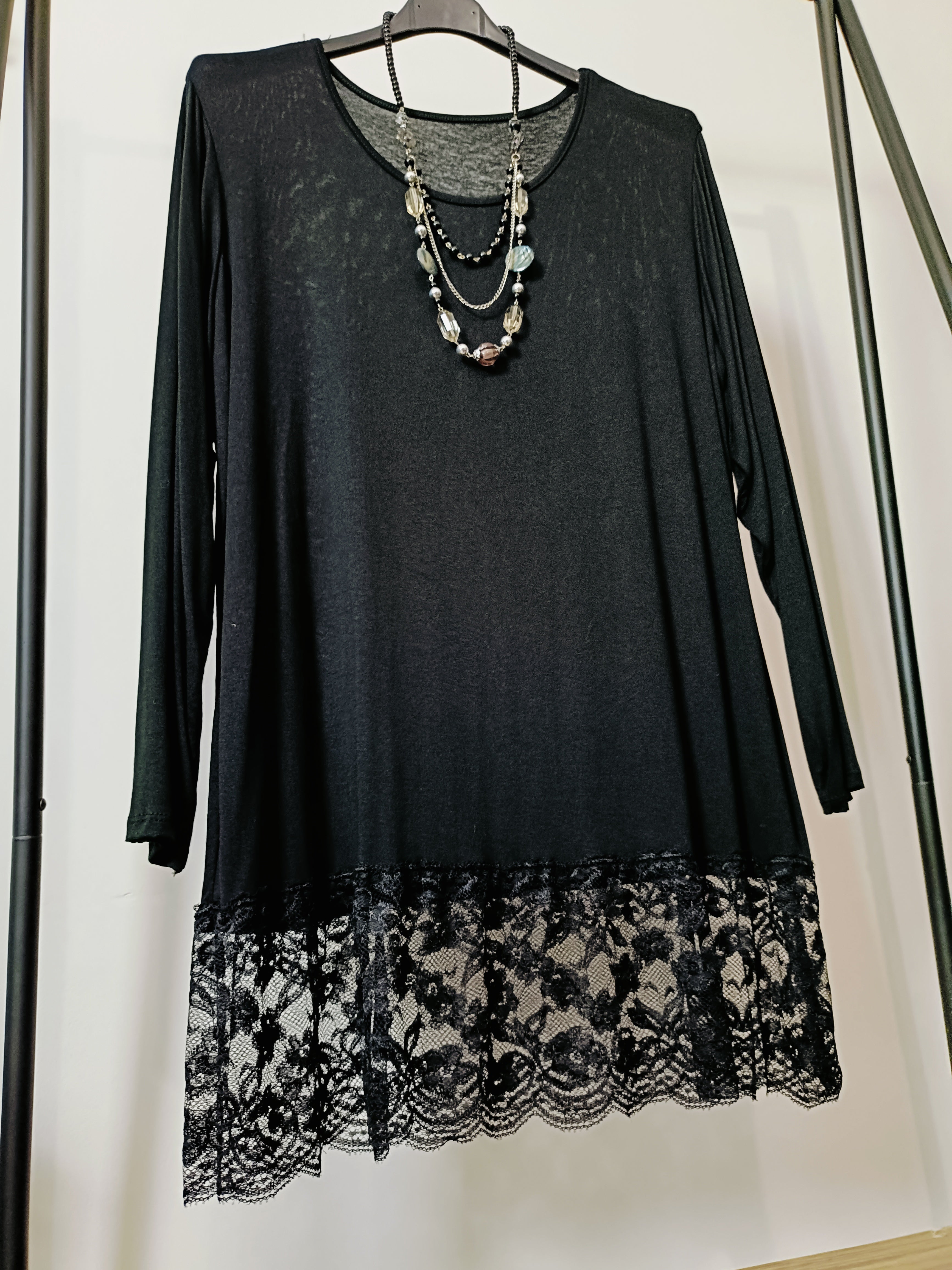 Maxi Maglia Pizzo manica lunga