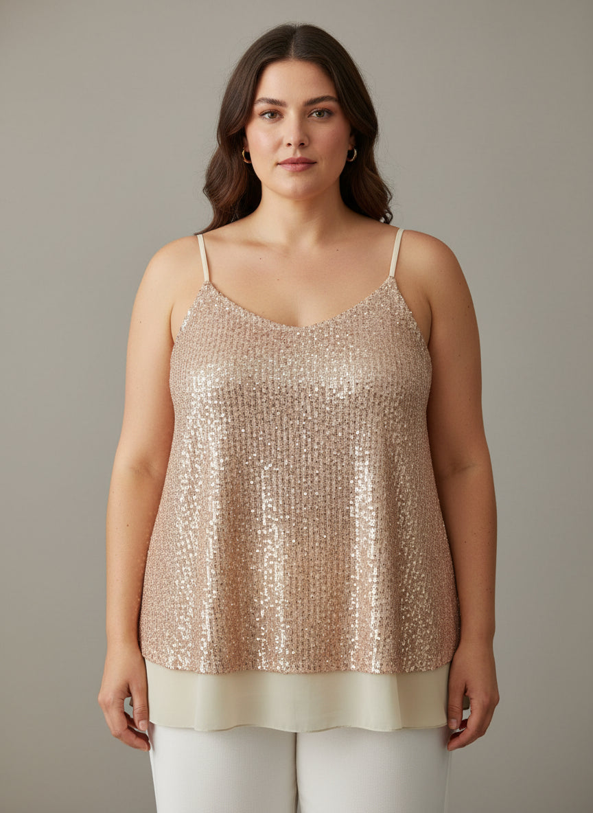 Maxi top paillettes sbrilluccico curvy