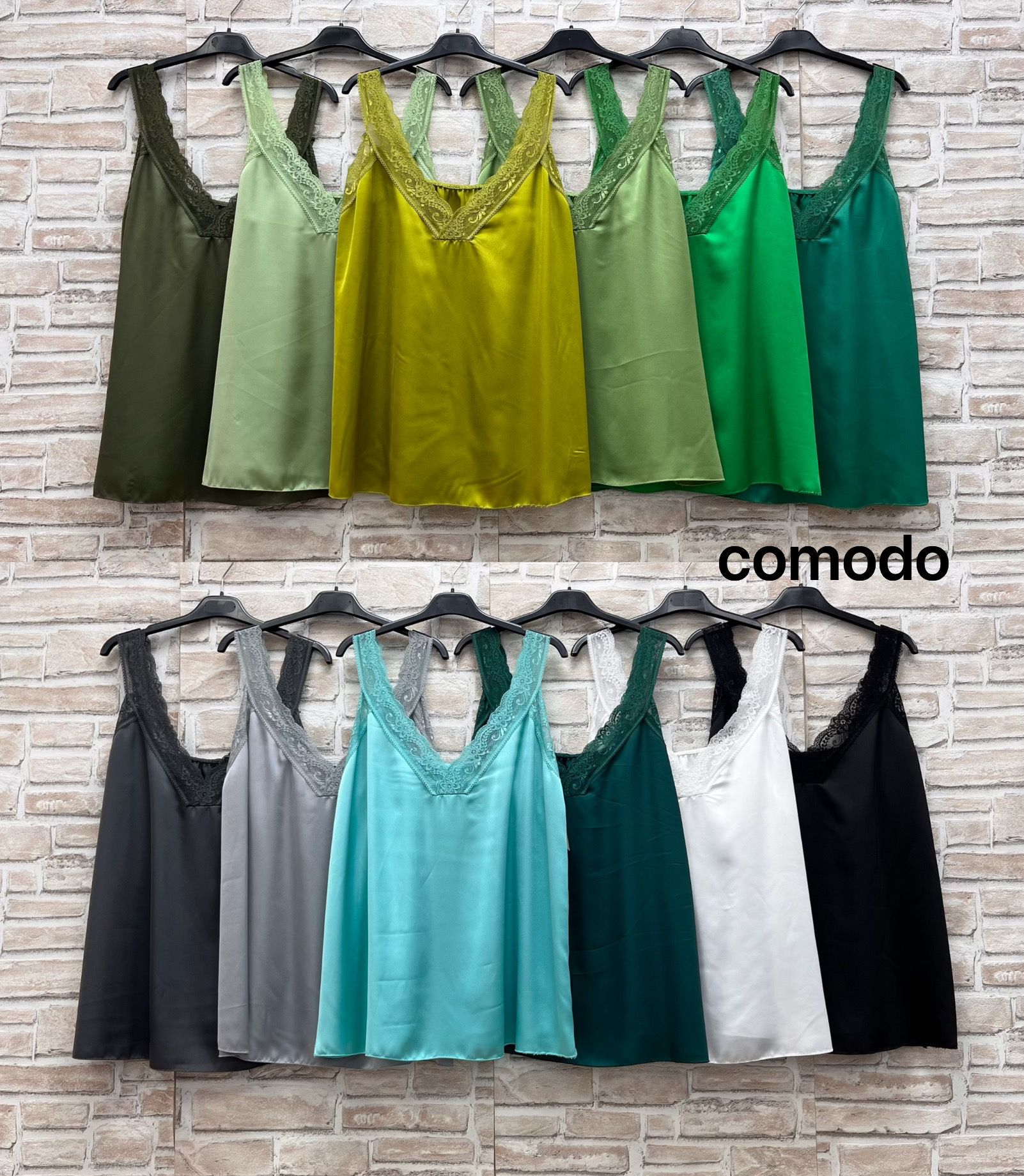 Canotta in raso tinta unita