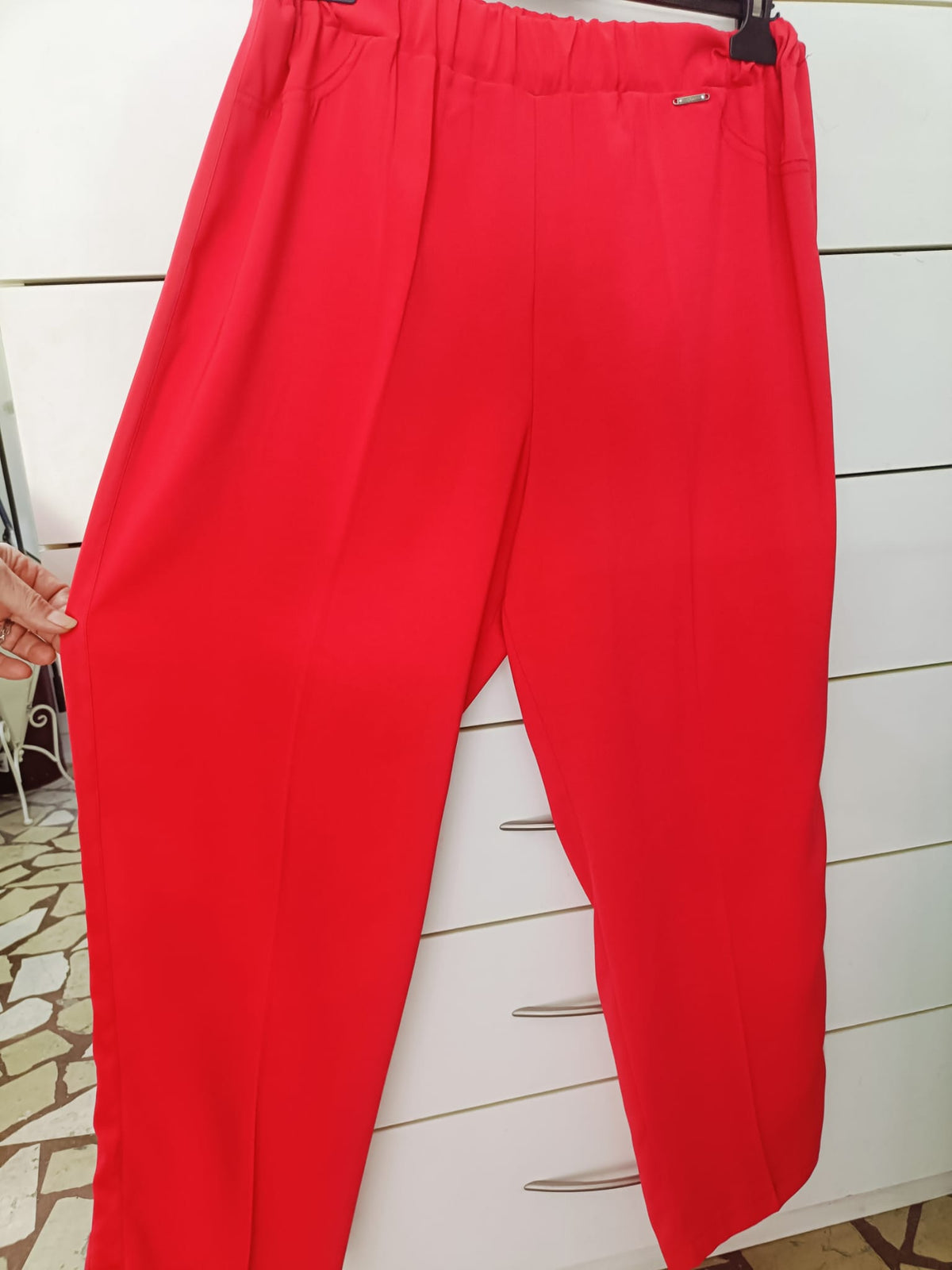 Pantalone tessuto crêpe curvy