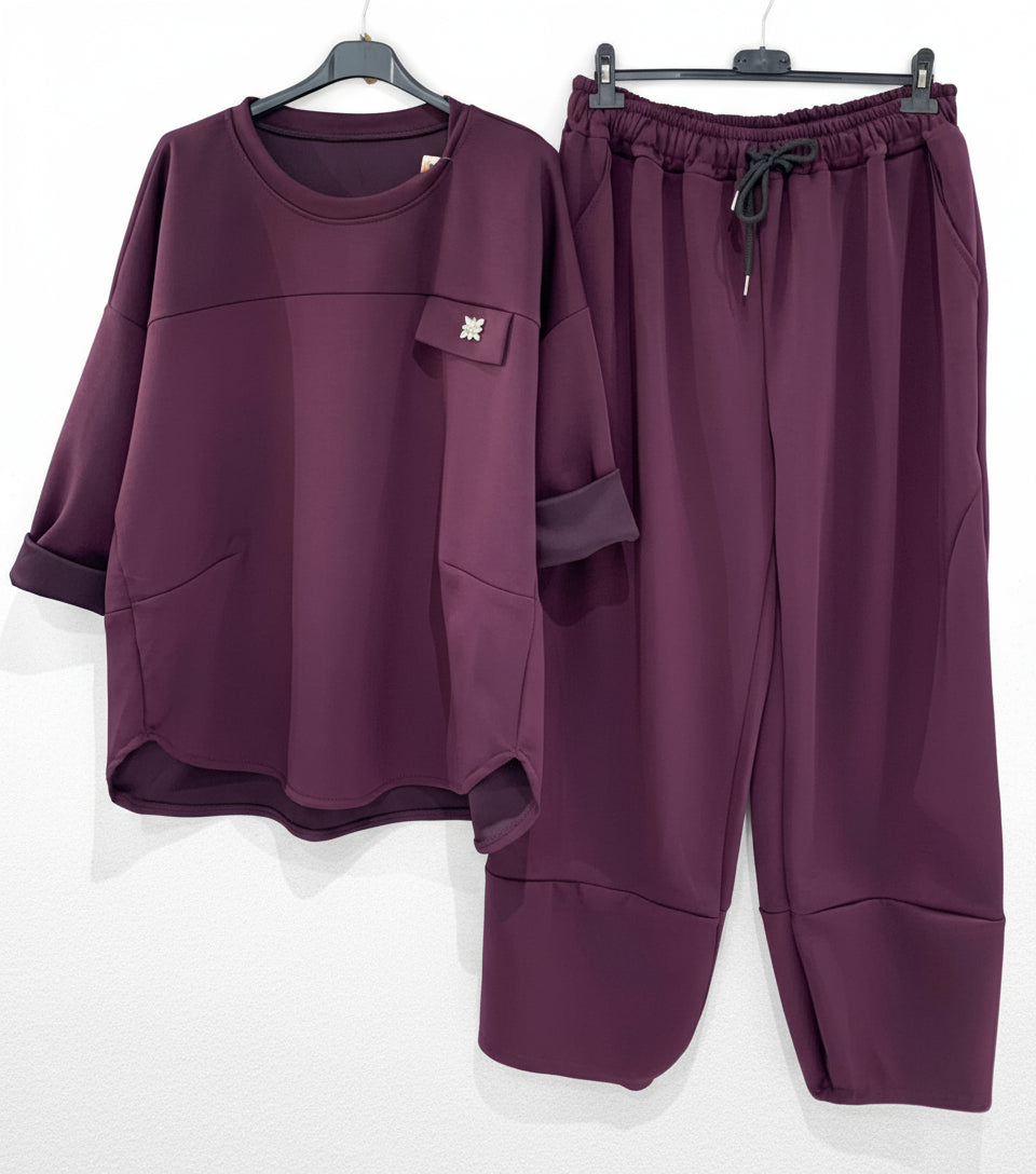 Maxi completo tuta curvy con spilla