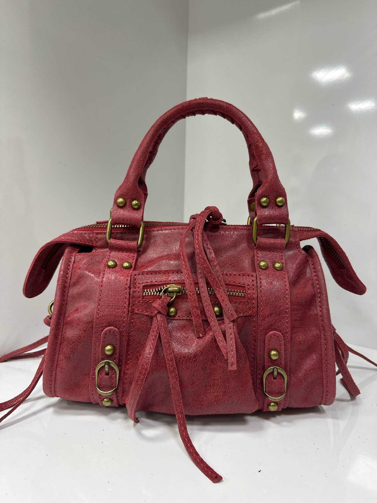 City bag media vera pelle