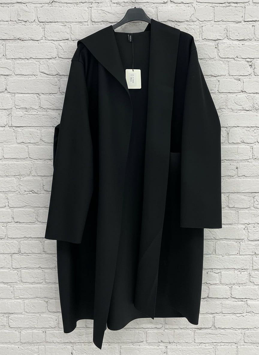 Maxi cappotto curvy con cappuccio