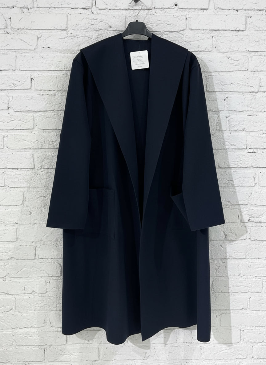 Maxi cappotto curvy con cappuccio