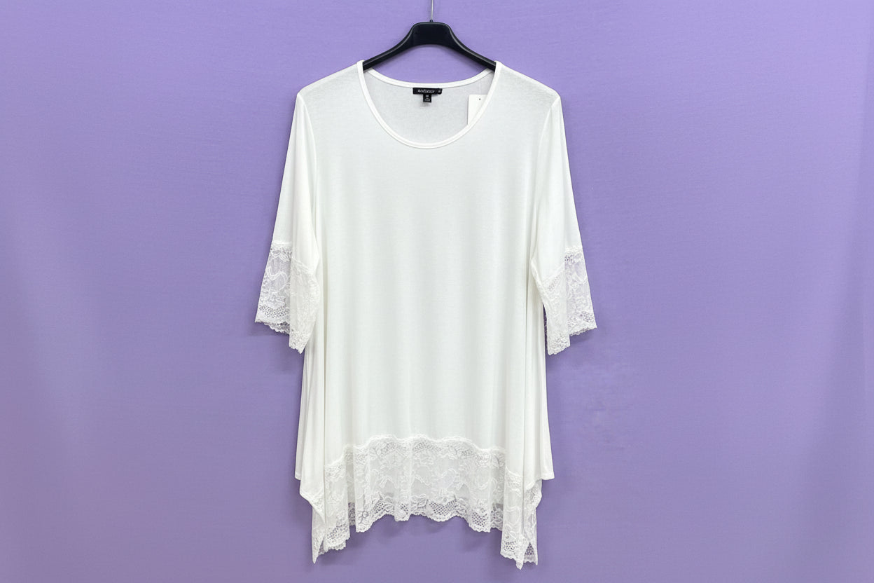 Maxi maglia con pizzo curvy