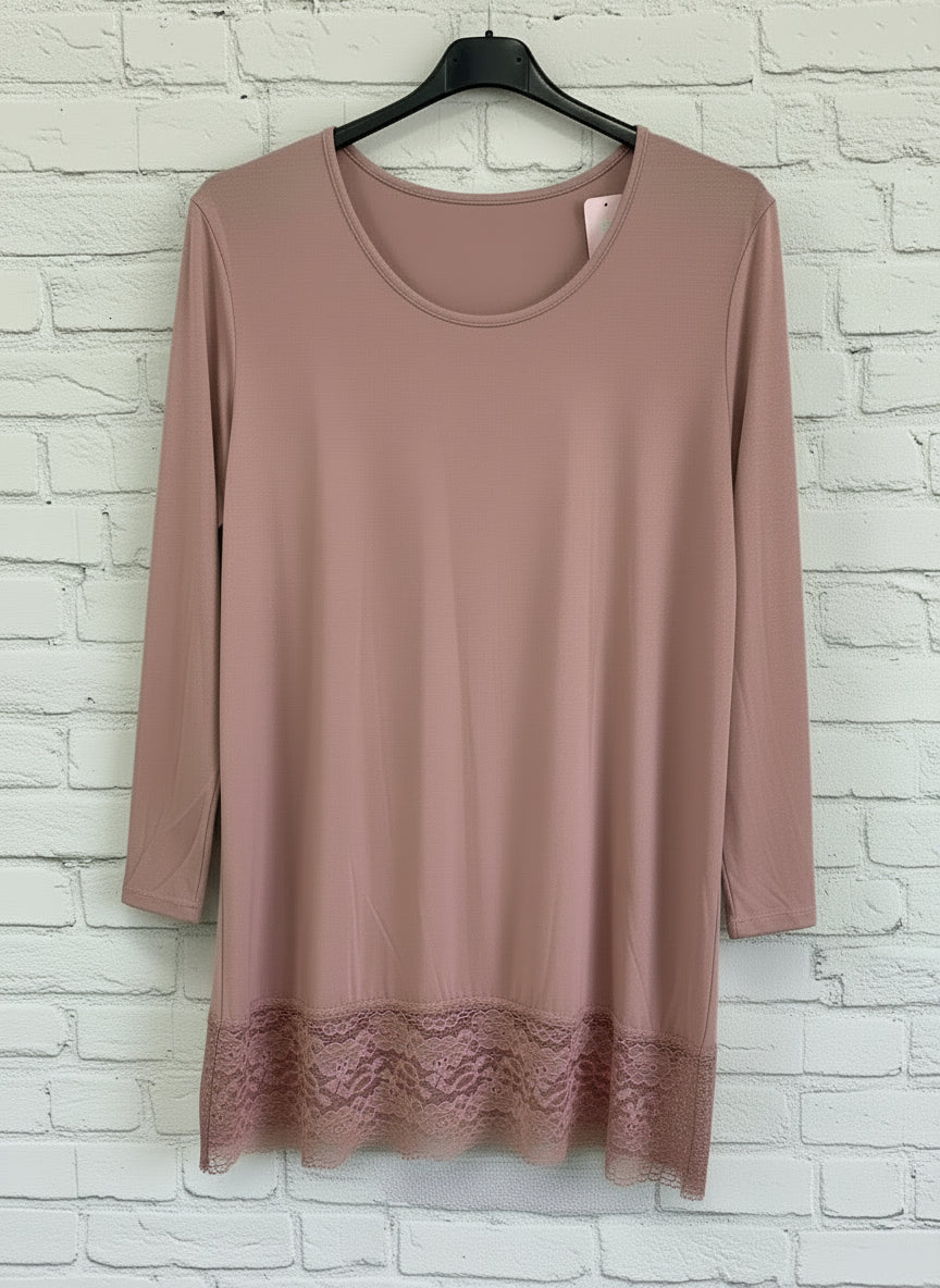 Maxi maglia manica lunga pizzo curvy