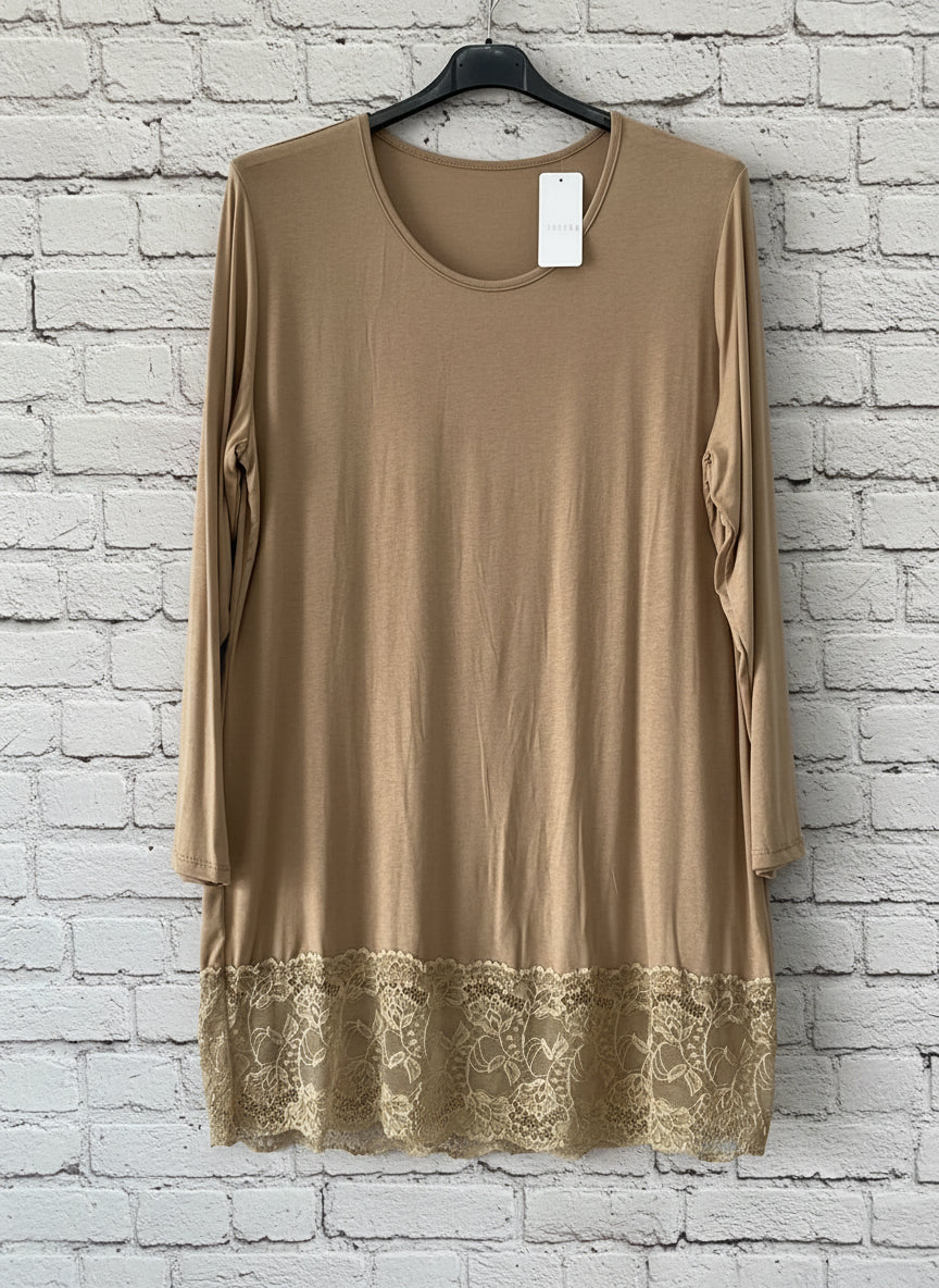 Maxi maglia manica lunga pizzo curvy