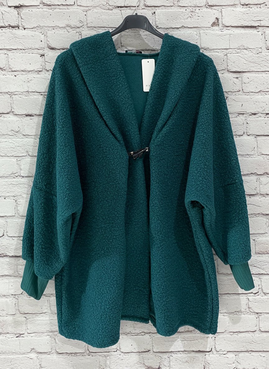 Maxi cappotto con cappuccio donna curvy