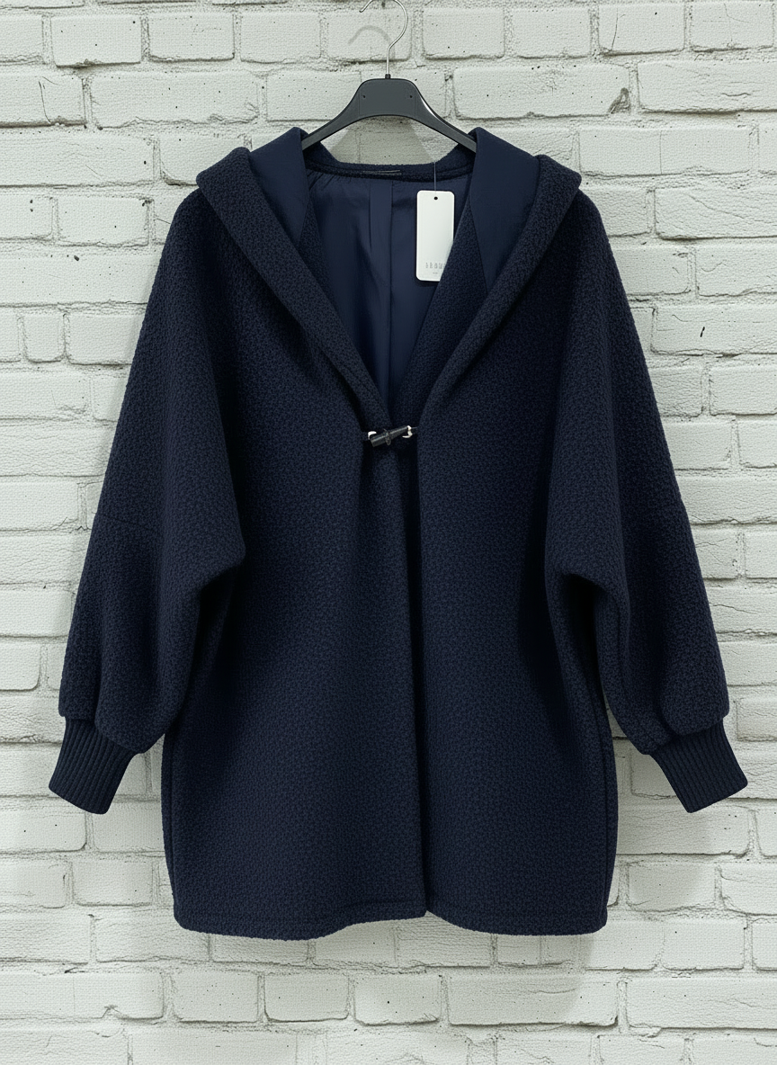 Maxi cappotto con cappuccio donna curvy