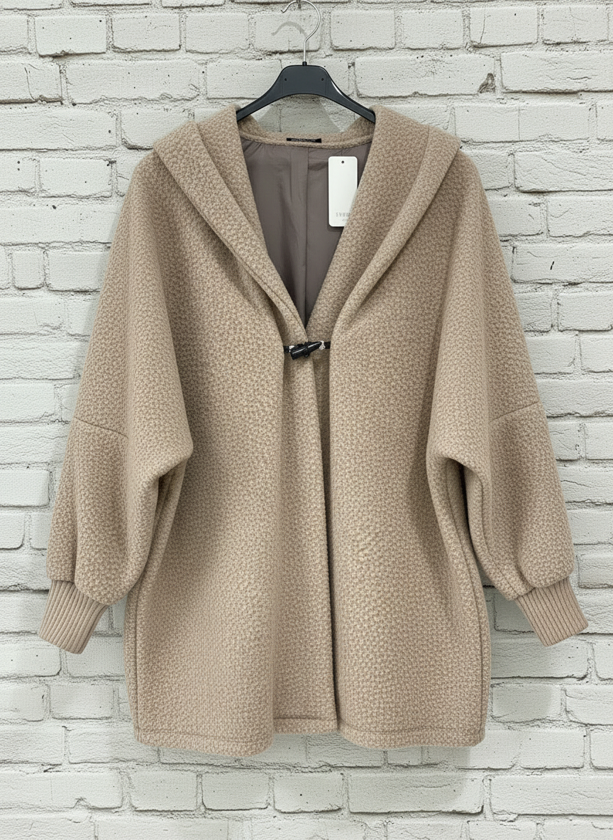 Maxi cappotto con cappuccio donna curvy