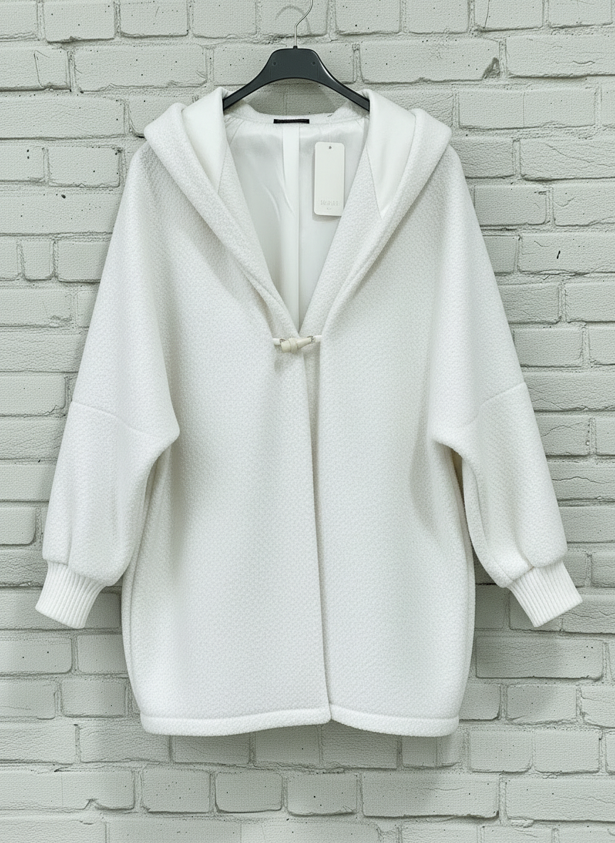 Maxi cappotto con cappuccio donna curvy