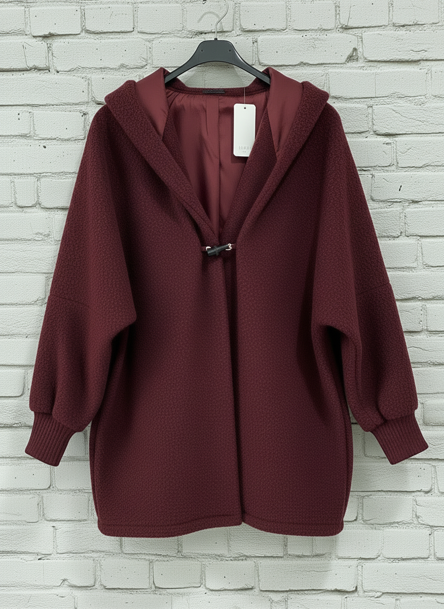 Maxi cappotto con cappuccio donna curvy