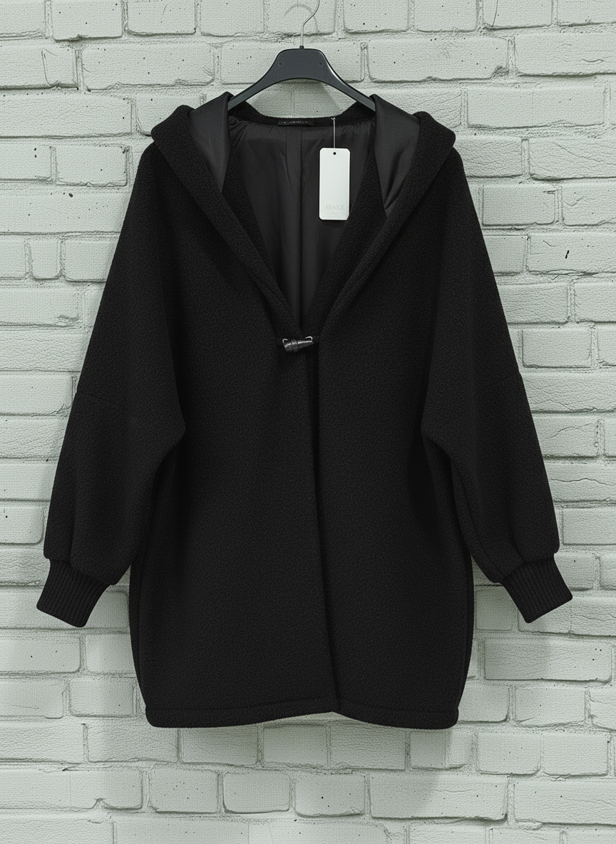 Maxi cappotto con cappuccio donna curvy