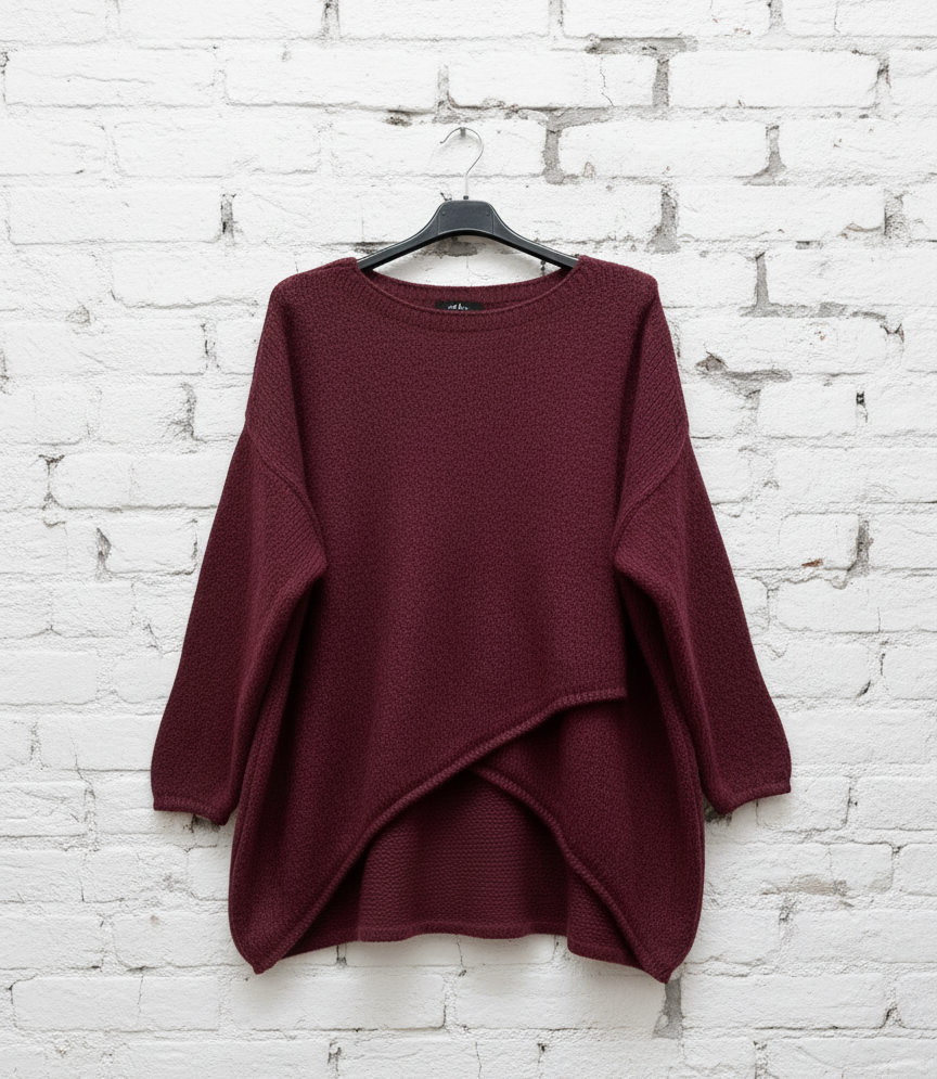 Maglione incrociato scollo a barca donna curvy