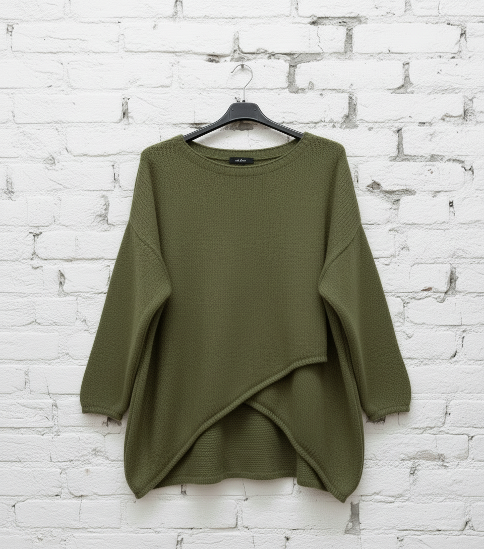 Maglione incrociato scollo a barca donna curvy