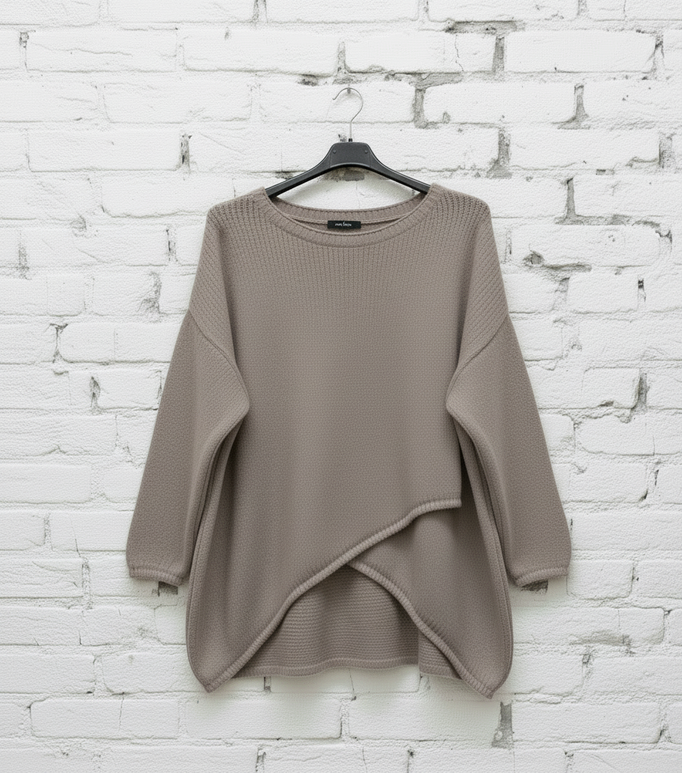 Maglione incrociato scollo a barca donna curvy