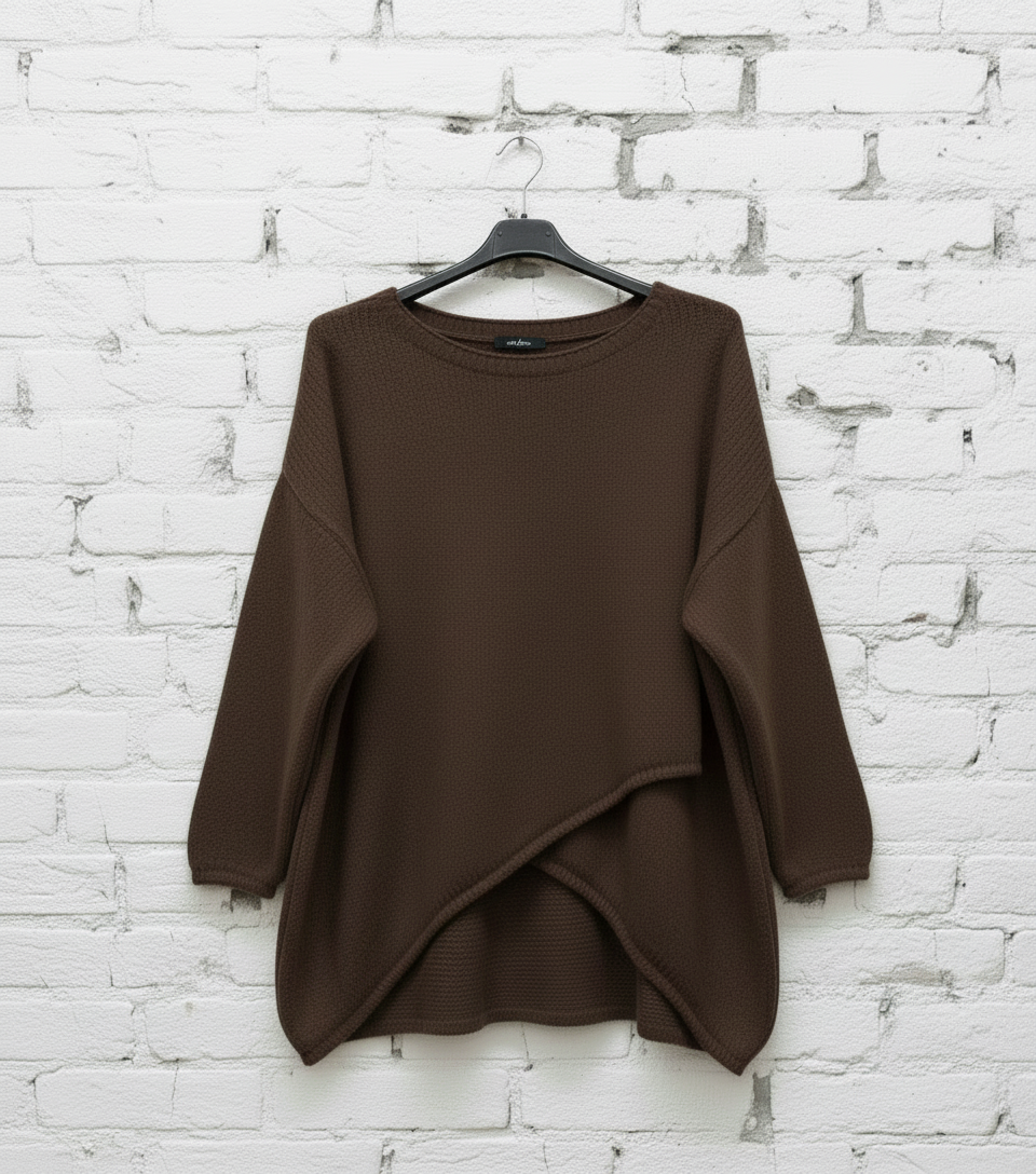 Maglione incrociato scollo a barca donna curvy