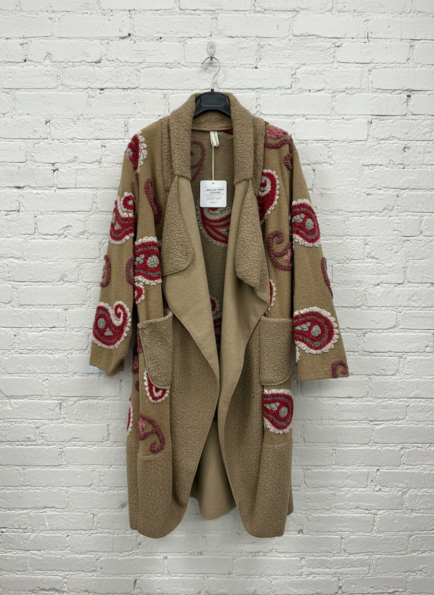 Maxi cappotto lana cotta fantasia curvy