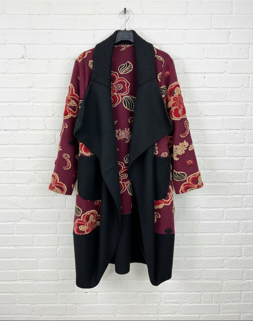 Maxi cappotto lana cotta fantasia curvy