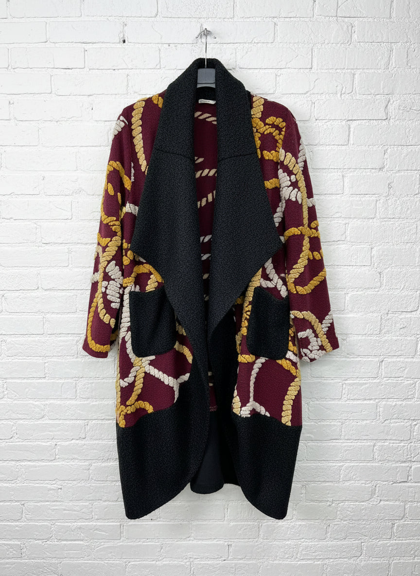 Maxi cappotto lana cotta fantasia curvy