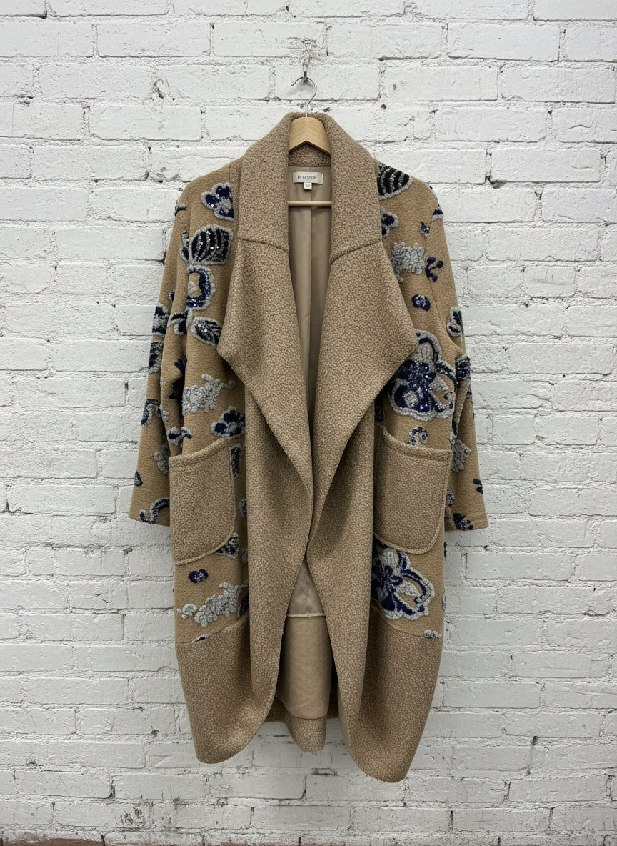 Maxi cappotto lana cotta fantasia curvy