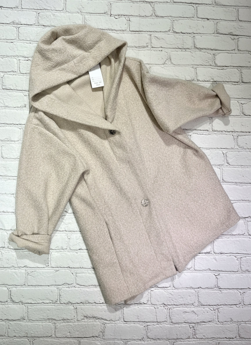 Maxi cappotto lurex con cappuccio curvy