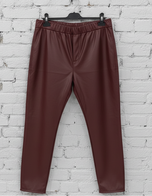 Leggings ecopelle felpato donna curvy