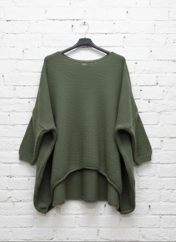 Maxi maglione taglio concavo donna curvy