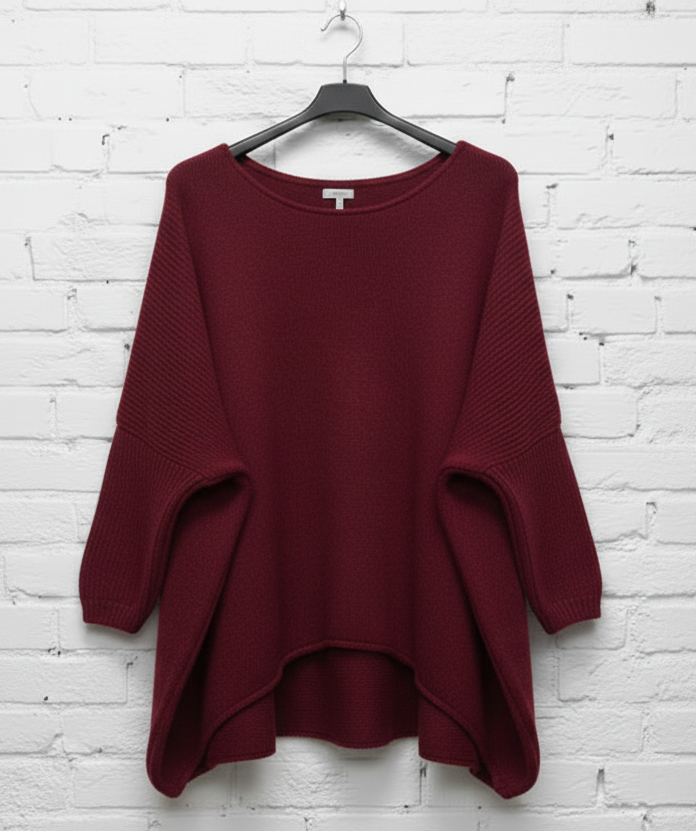 Maxi maglione taglio concavo donna curvy