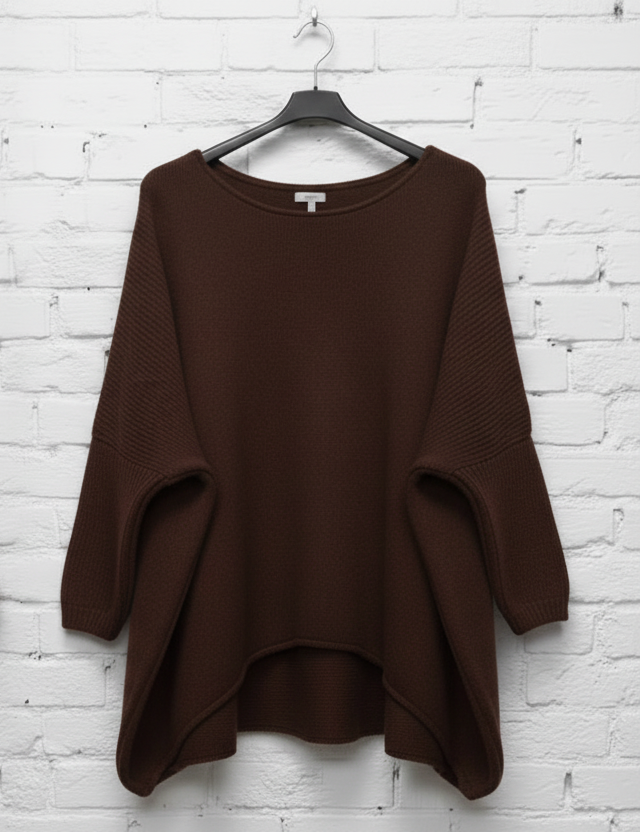 Maxi maglione taglio concavo donna curvy