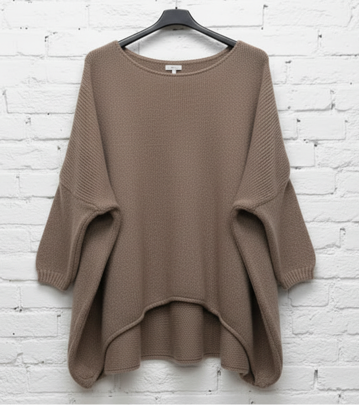 Maxi maglione taglio concavo donna curvy