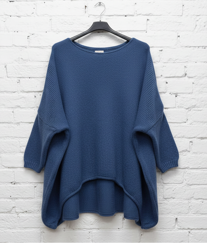 Maxi maglione taglio concavo donna curvy