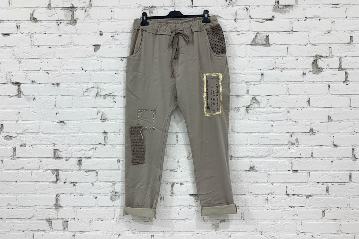 Maxi jeansetto applicazioni macramè laccio curvy