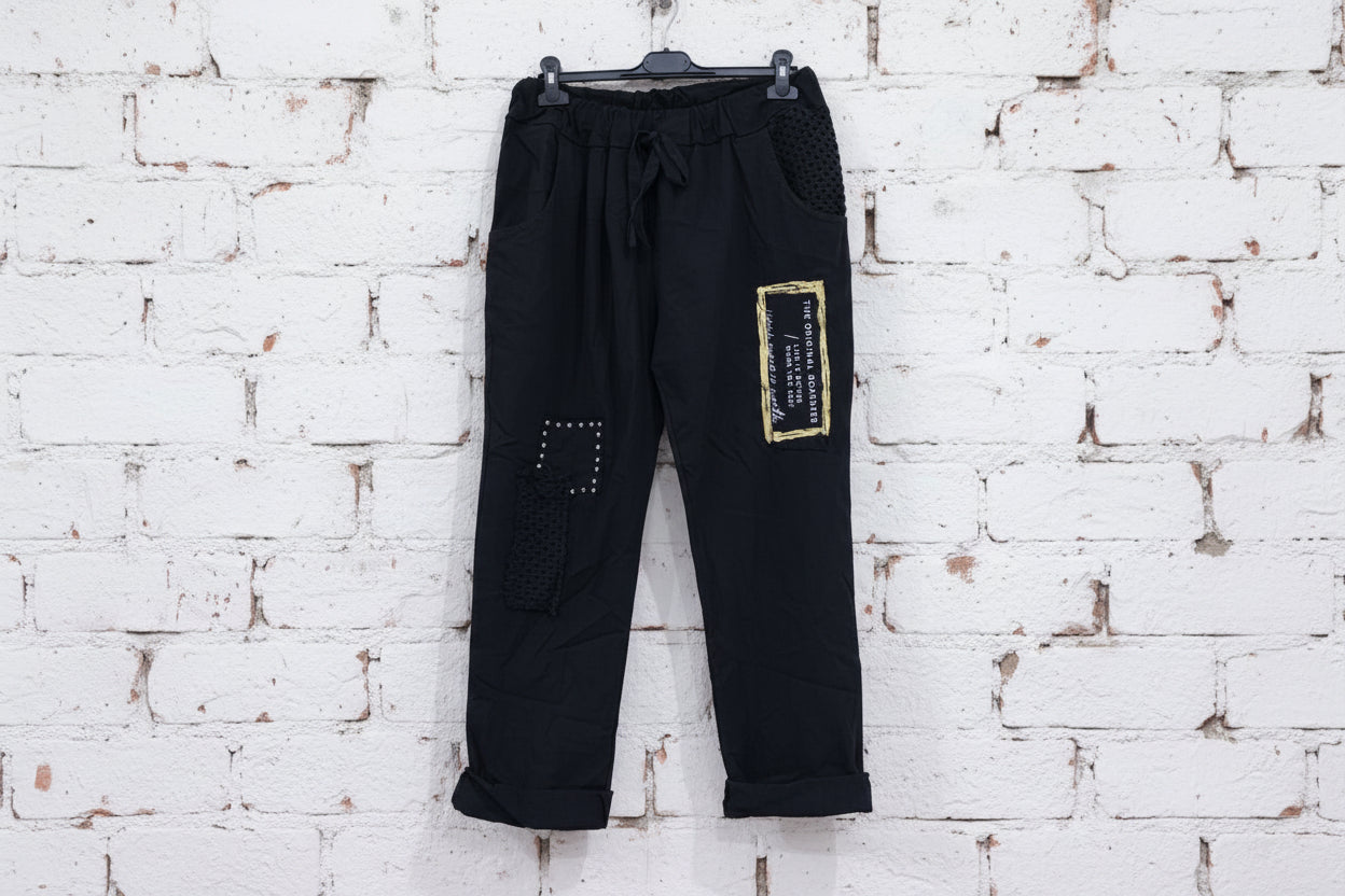 Maxi jeansetto applicazioni macramè laccio curvy