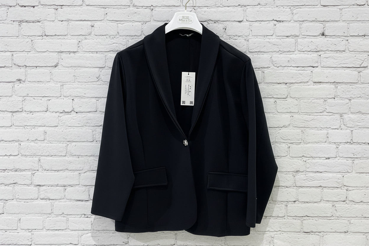 Maxi blazer monopetto bottoni gioiello curvy