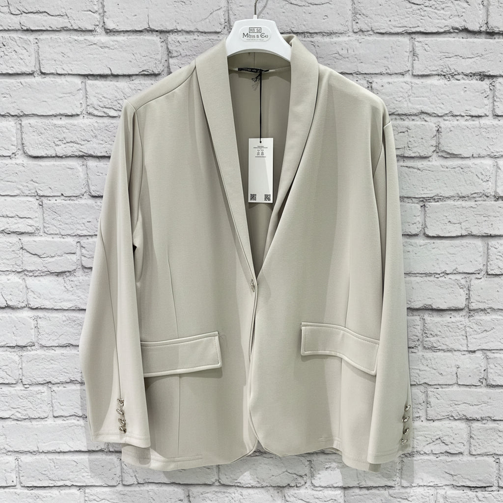 Maxi blazer monopetto bottoni gioiello curvy