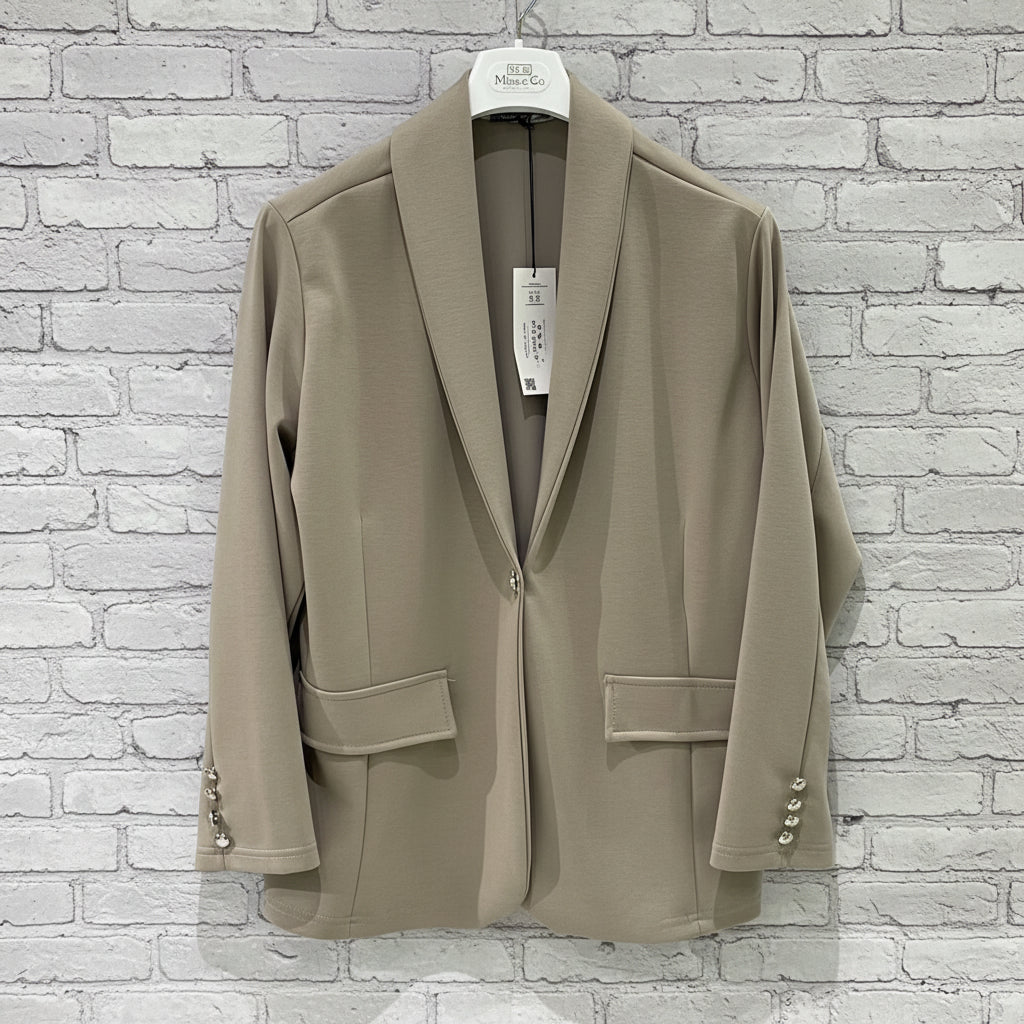 Maxi blazer monopetto bottoni gioiello curvy