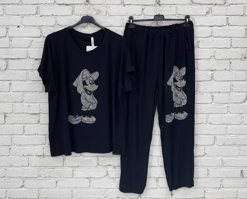 Coordinato stampa paillettes curvy