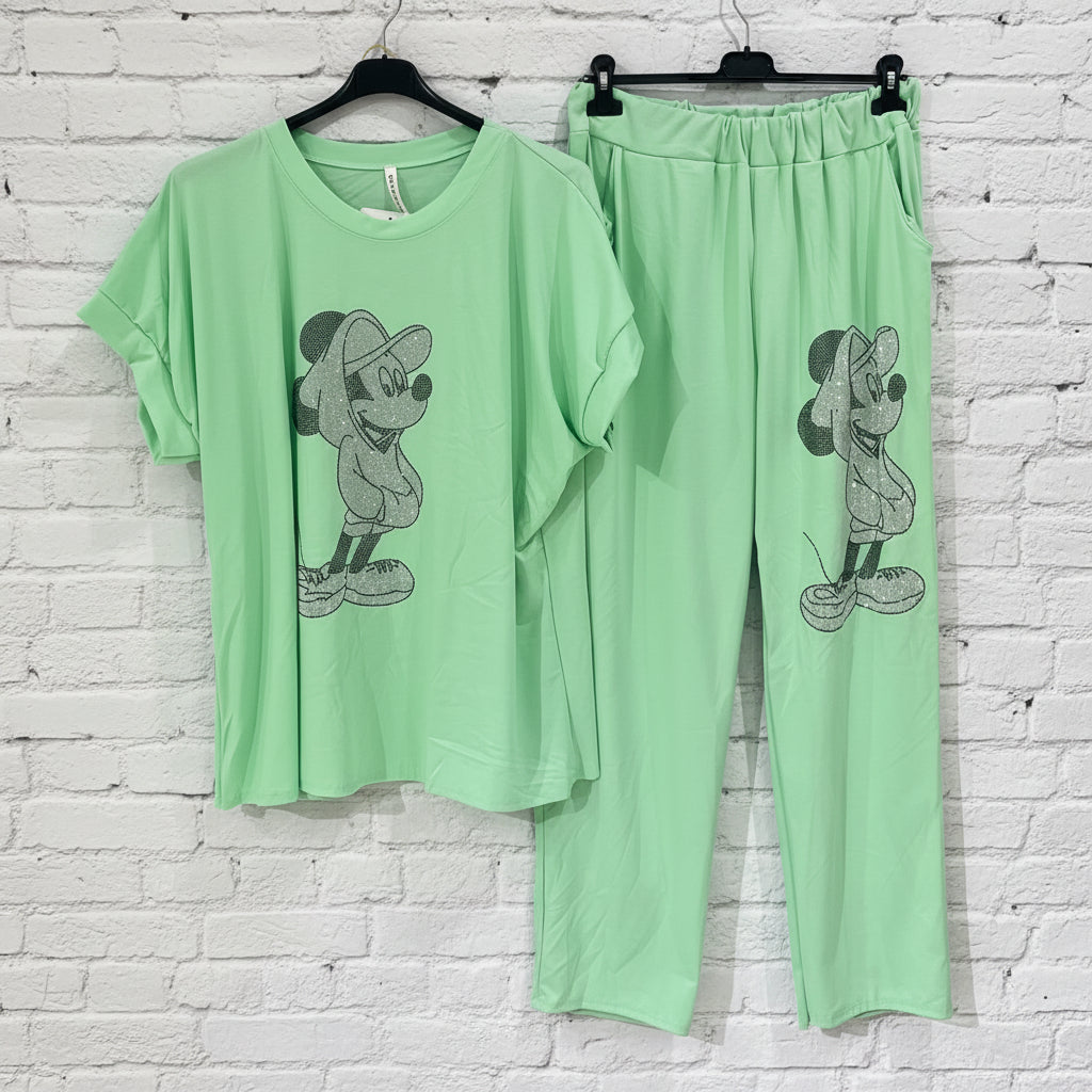 Coordinato stampa paillettes curvy