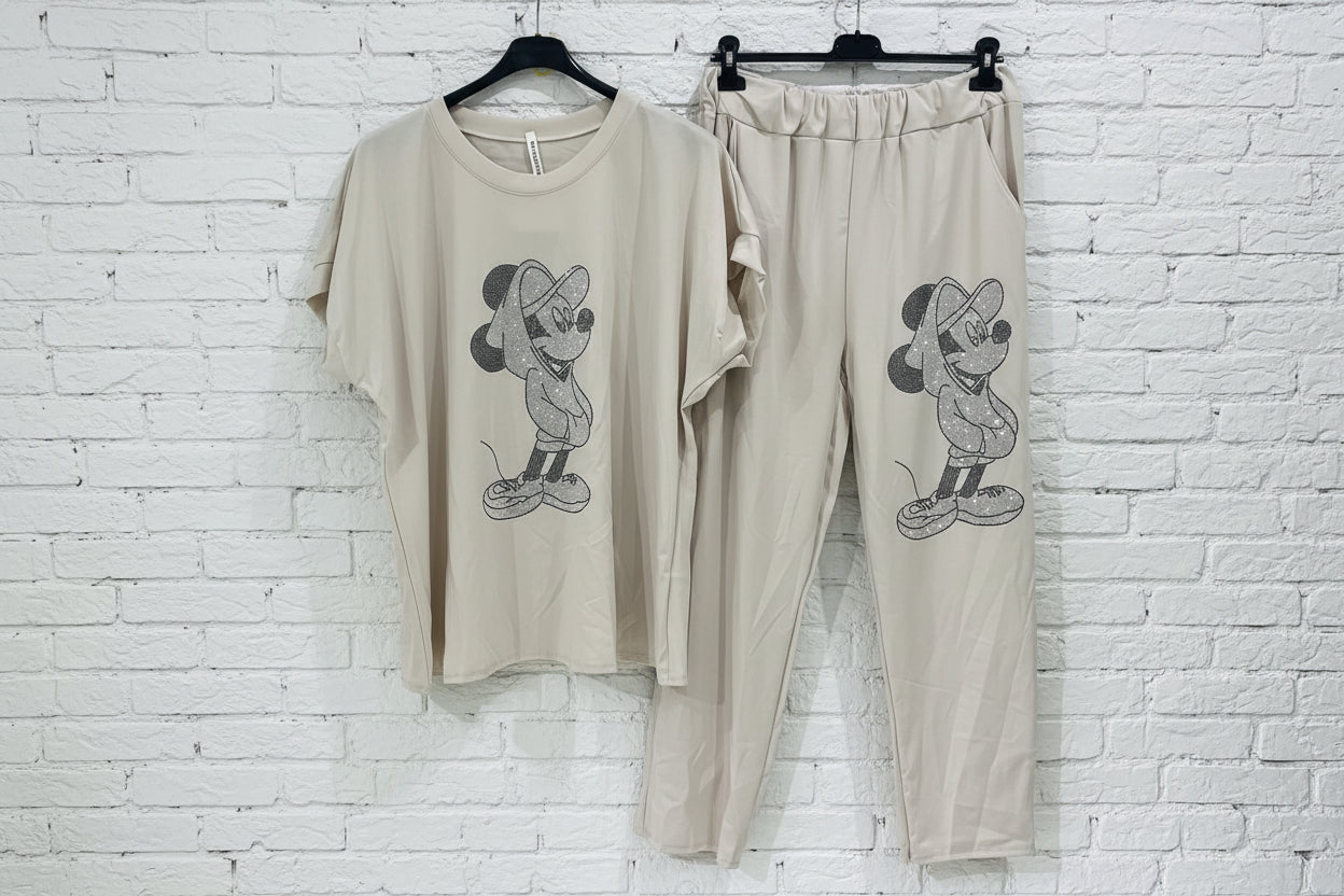 Coordinato stampa paillettes curvy