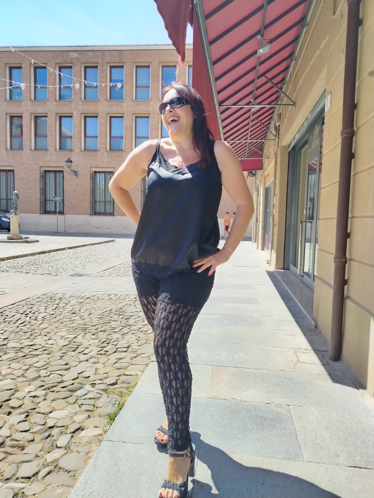 Leggings pizzo copertura interna