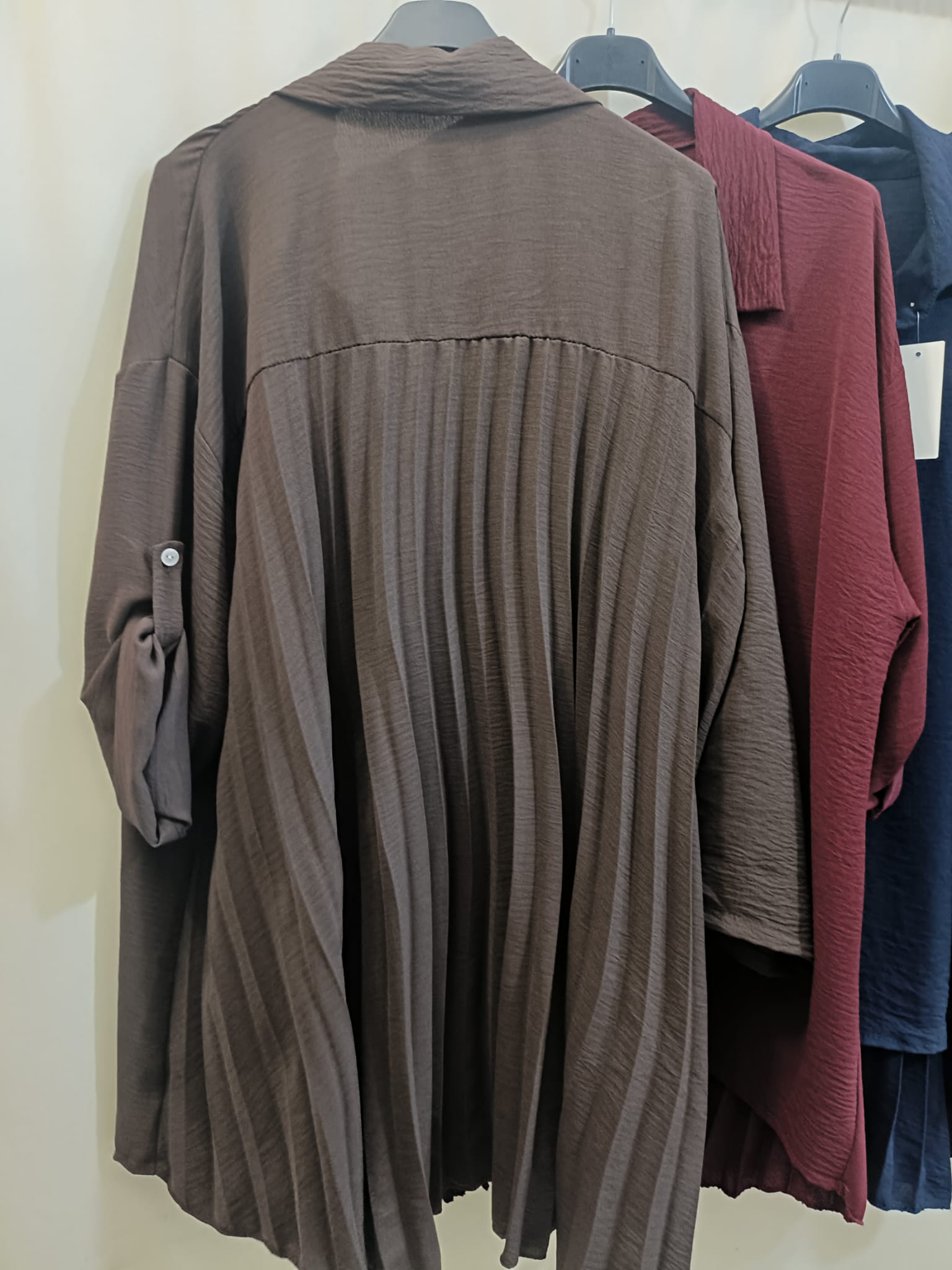Maxi camicia retro plissé curvy