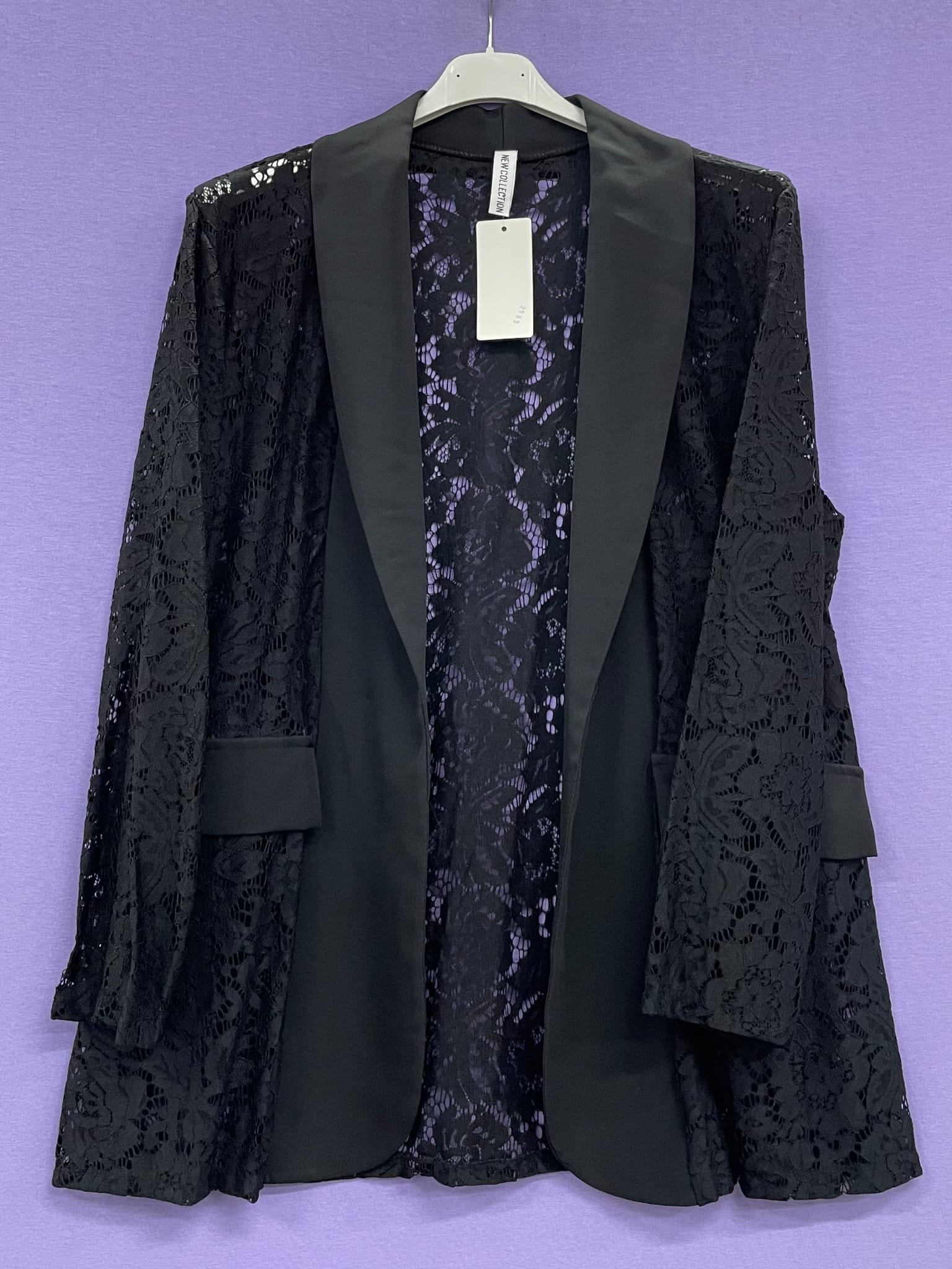 Giacca blazer elegante in pizzo taglie comode